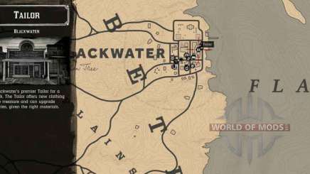 Sastre en Blackwater mapa detallado