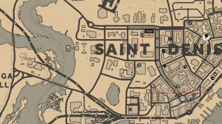 Sastre en Saint-Denis mapa detallado