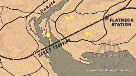 Mapa con ubicaciones de tesoros