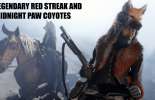 Coyotes legendarios rojo estriado y zarpa noctur