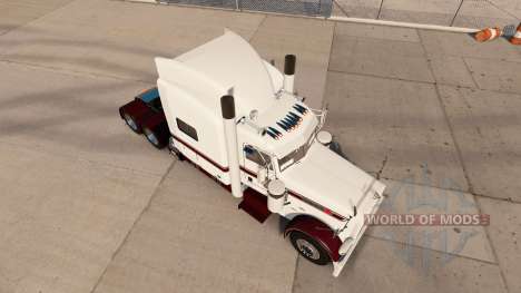 Blanco de la piel E en el camión Peterbilt 389 para American Truck Simulator