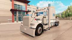 La piel Gris Y Blanco Peterbilt 389 tractor para American Truck Simulator