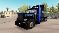 Piel Negra, Verde y Azul en el camión Peterbilt 389 para American Truck Simulator
