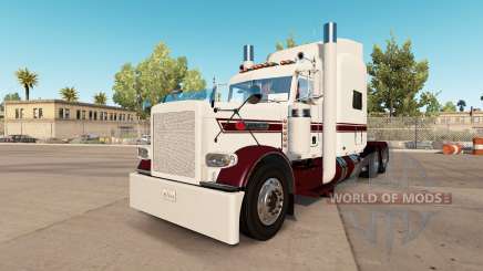 Blanco de la piel E en el camión Peterbilt 389 para American Truck Simulator
