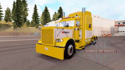 La piel de color Amarillo y Blanco para el camión Peterbilt 389 para American Truck Simulator