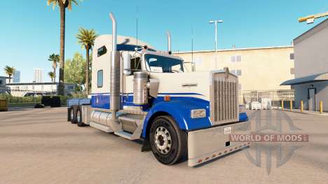 La piel Azul y Gris en el camión Kenworth W900 para American Truck Simulator