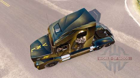 Piel de Oro y Negro en el camión Volvo VNL 670 para American Truck Simulator
