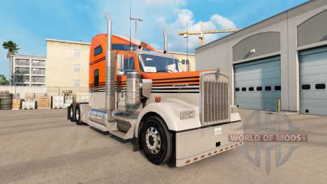 La piel Gris Naranja en el camión Kenworth W900 para American Truck Simulator