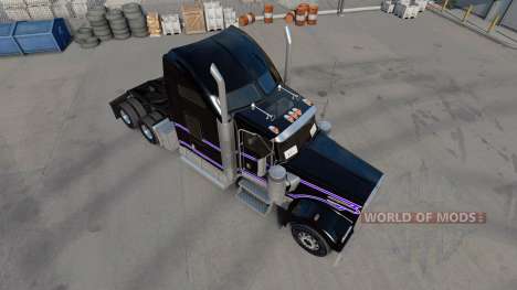 Скин Negro. Morado y Blanco на Kenworth W900 para American Truck Simulator