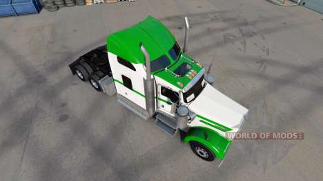 La piel Blanca Y Verde en el camión Kenworth W90 para American Truck Simulator