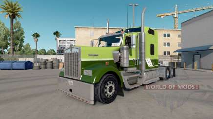 Piel de color Verde en Verde en el tractor Kenworth W900 para American Truck Simulator