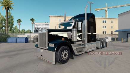 La piel Negra Y Verde Menta en el camión Kenworth W900 para American Truck Simulator
