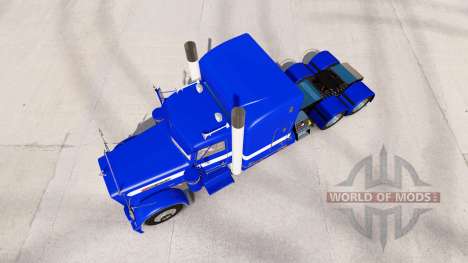 La piel Dura Azul v2.0 tractor Peterbilt 389 para American Truck Simulator