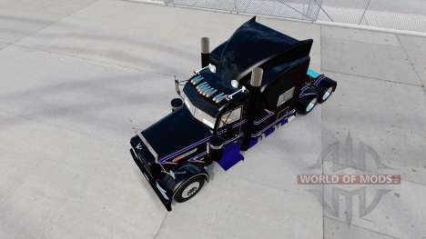 Piel Negro Y Morado Peterbilt 389 tractor para American Truck Simulator
