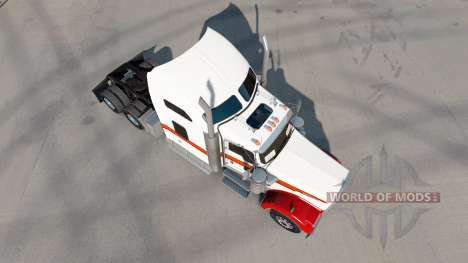 La piel Blanca Y Roja Kenworth W900 tractor para American Truck Simulator