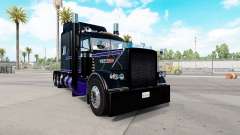 Piel Negro Y Morado Peterbilt 389 tractor para American Truck Simulator