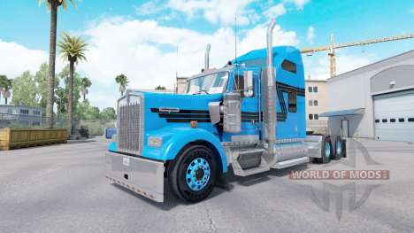 La piel Azul Negro para tractor camión Kenworth  para American Truck Simulator