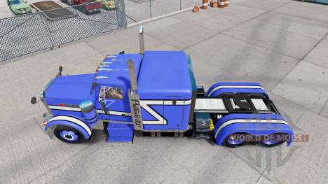 La piel Azul Rollin en el camión Peterbilt 379 para American Truck Simulator