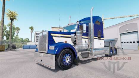 La piel Azul Amarillo Blanco para camión Kenwort para American Truck Simulator