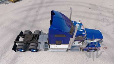 La piel Azul Amarillo Blanco para camión Kenwort para American Truck Simulator