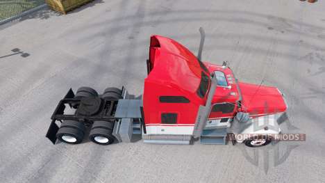 Piel Blanco sobre Rojo tractor Kenworth W900 para American Truck Simulator