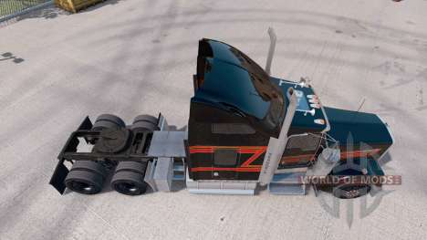 Piel Negra Grande en el camión Kenworth W900 para American Truck Simulator